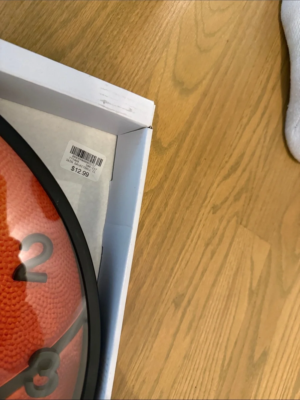 Orange Basketball-Themed Wall Clock - Brand nwt